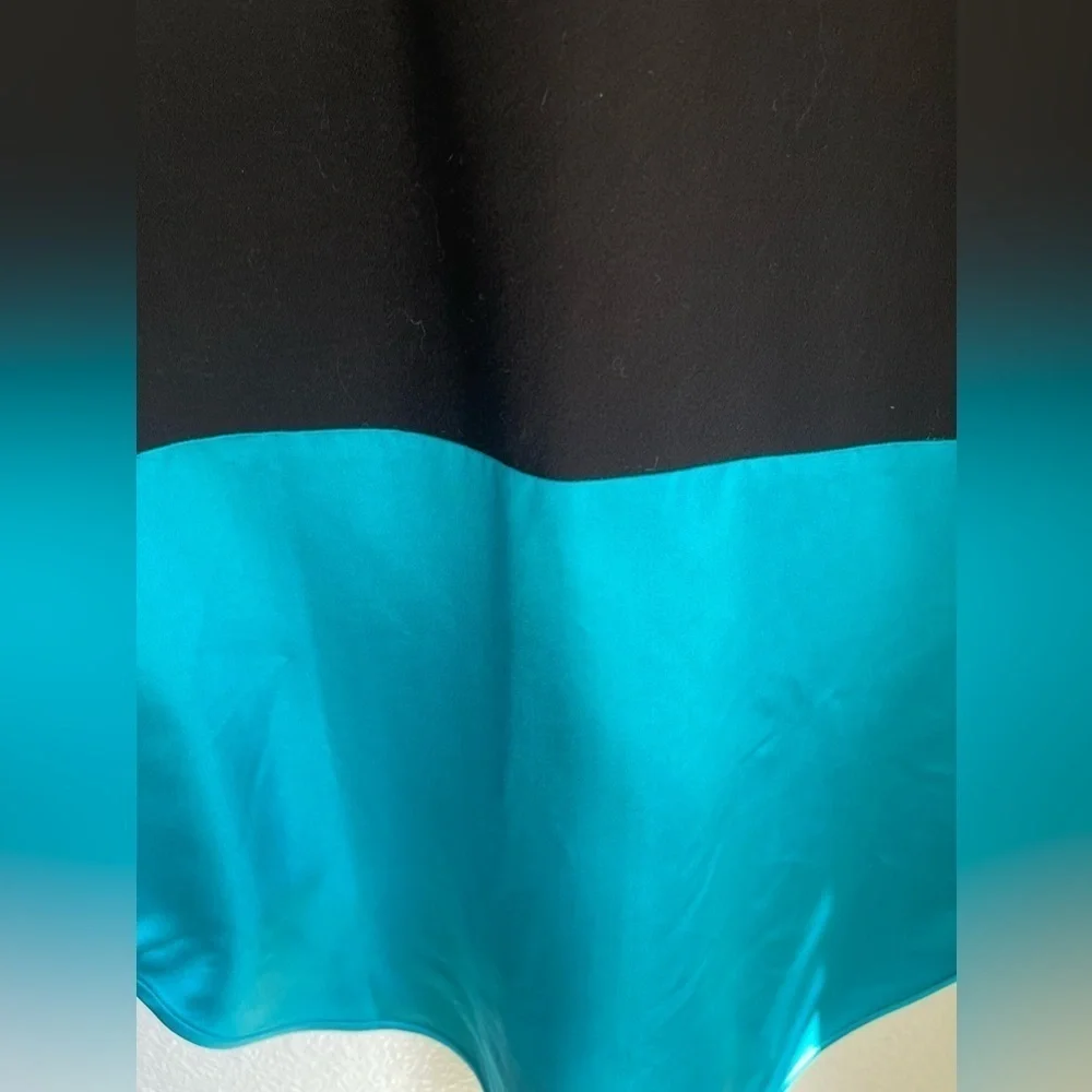 Cynthia rowley combo crew neck tunic dress black/ teal - Picture 2 of 9